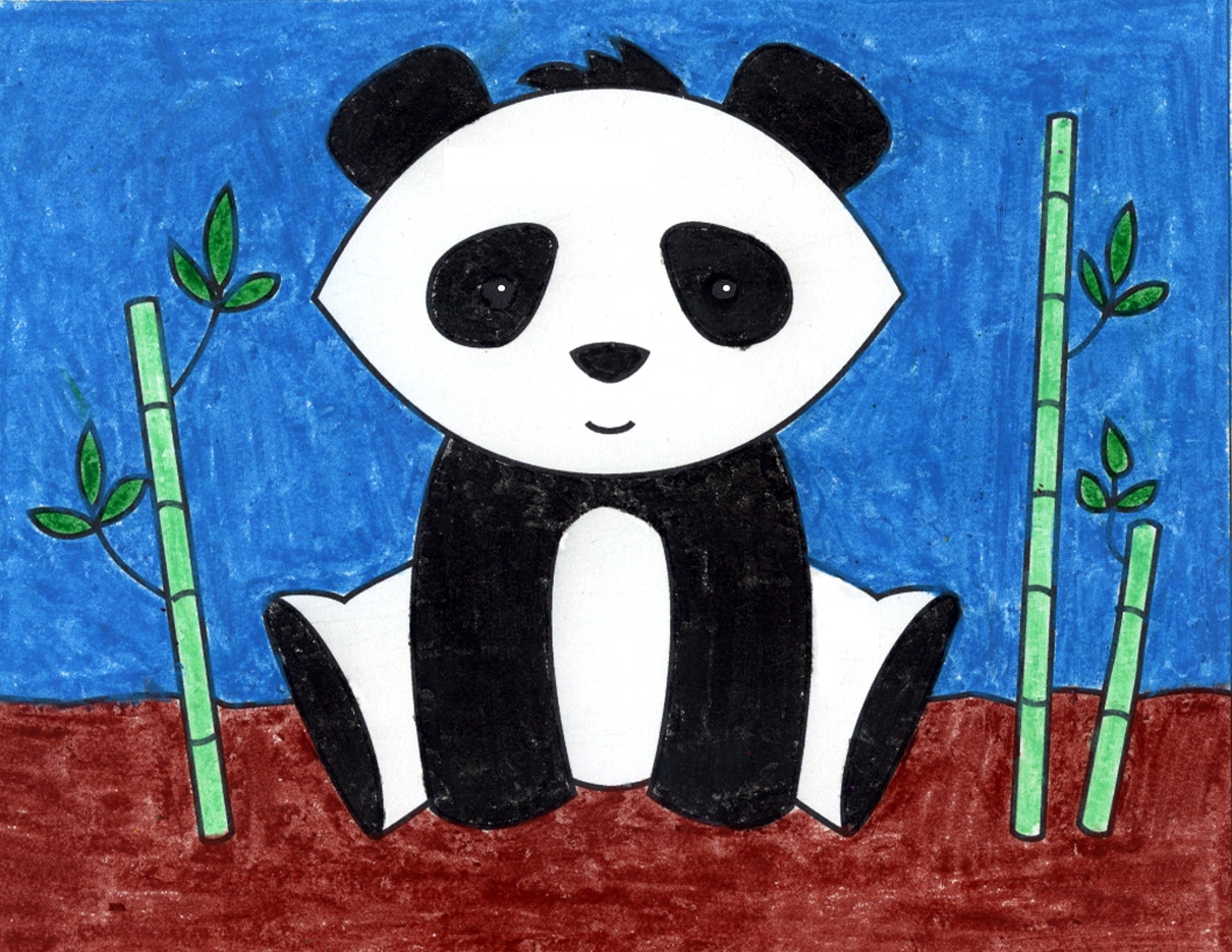 how to draw a panda
