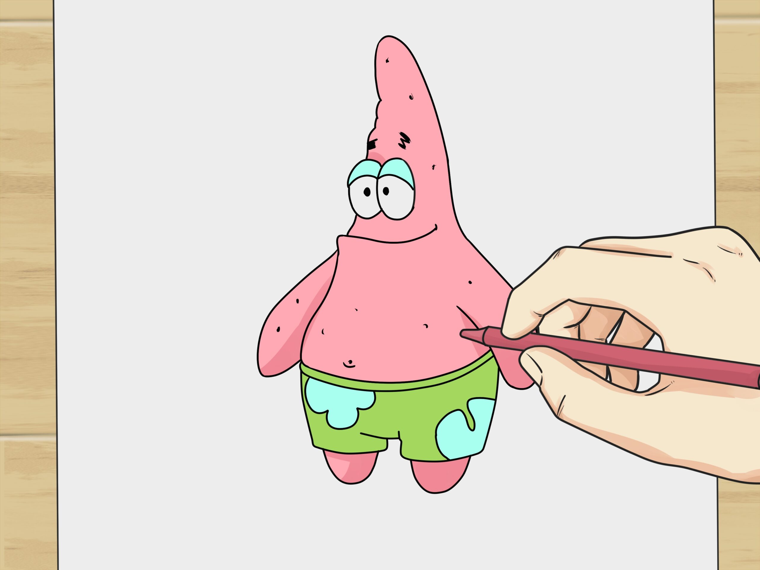 how to draw patrick
