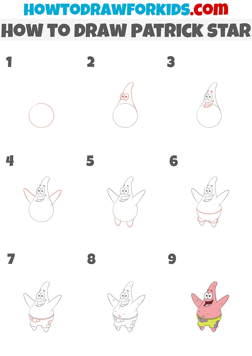 draw patrick starfish