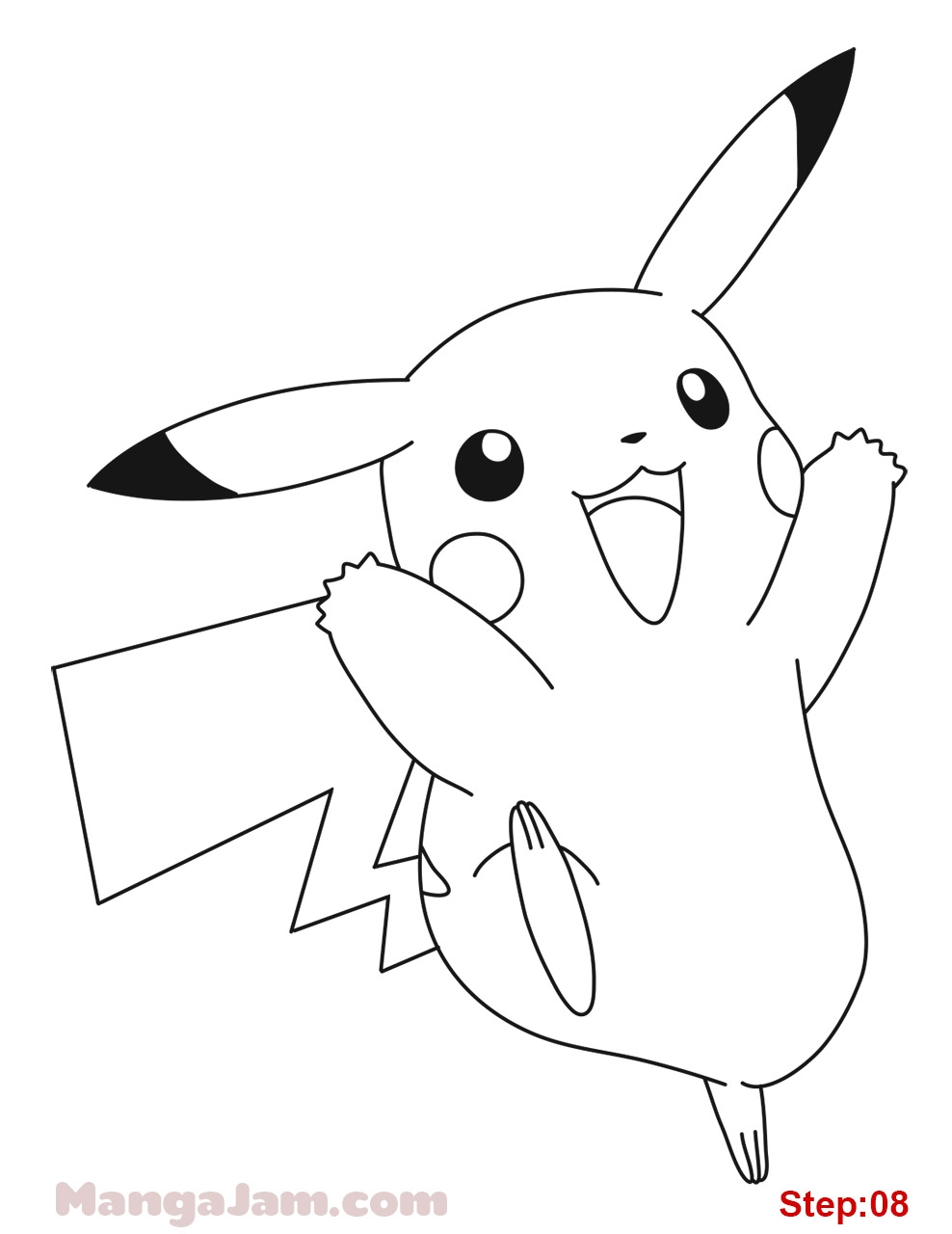 How To Draw Pikachu From Pokemon MANGA JAM
