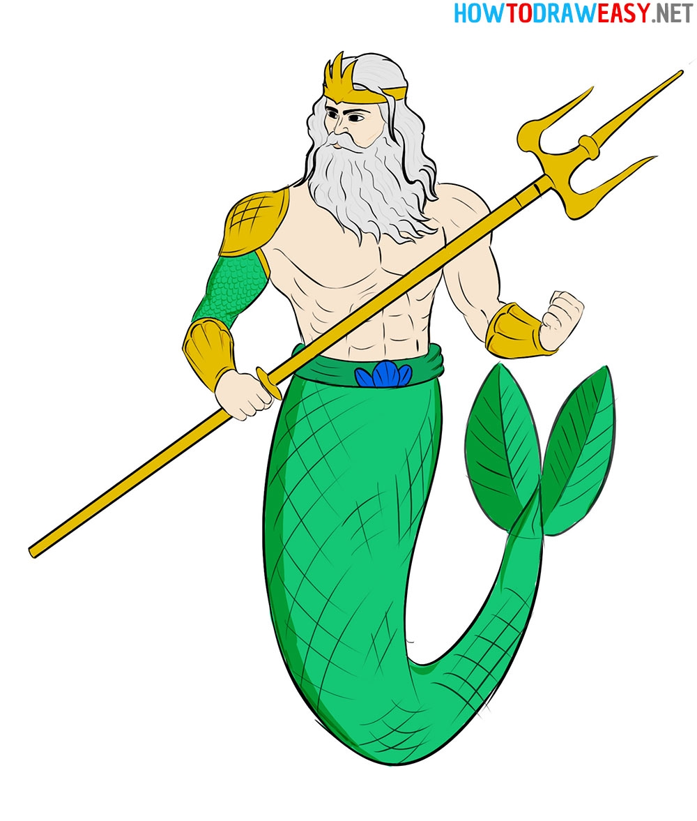 How To Draw Poseidon How To Draw Easy