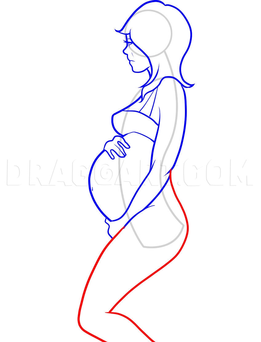 How To Draw Pregnant Women Drawing Step By Step By Dawn DragoArt