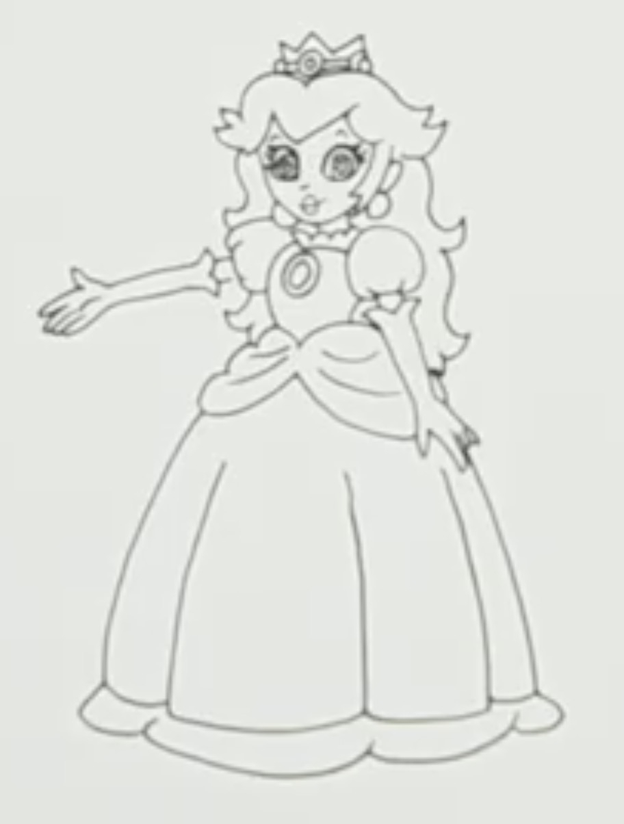 draw princess peach