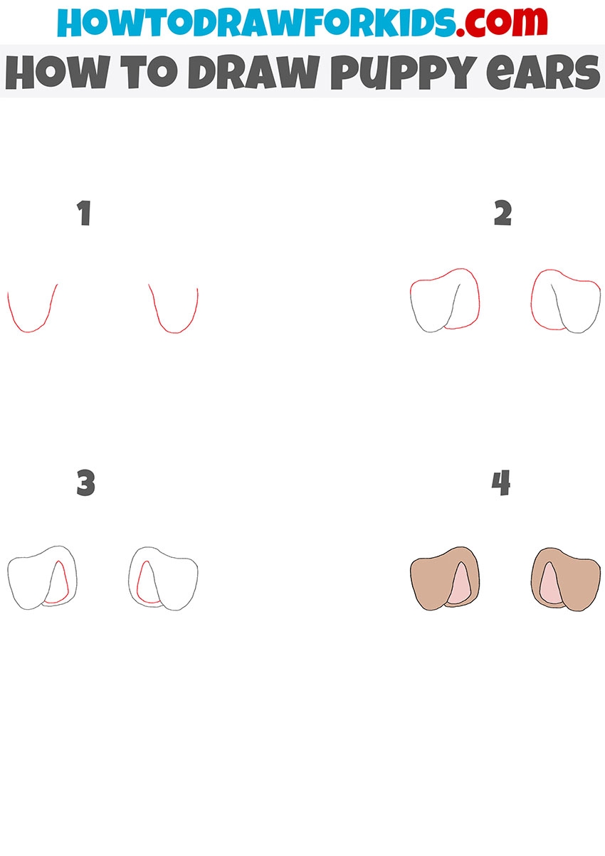 How To Draw Puppy Ears Easy Drawing Tutorial For Kids