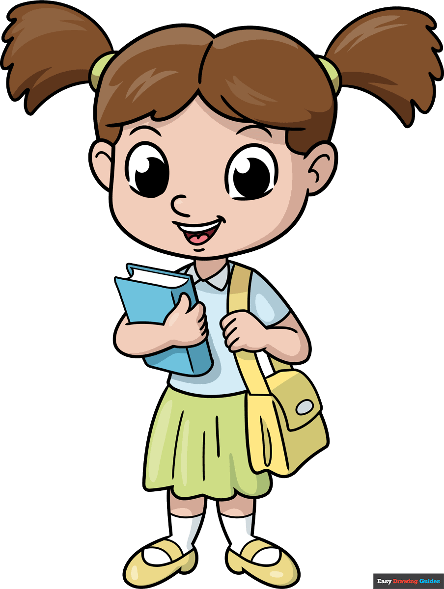 How To Draw Schoolgirl Really Easy Drawing Tutorial