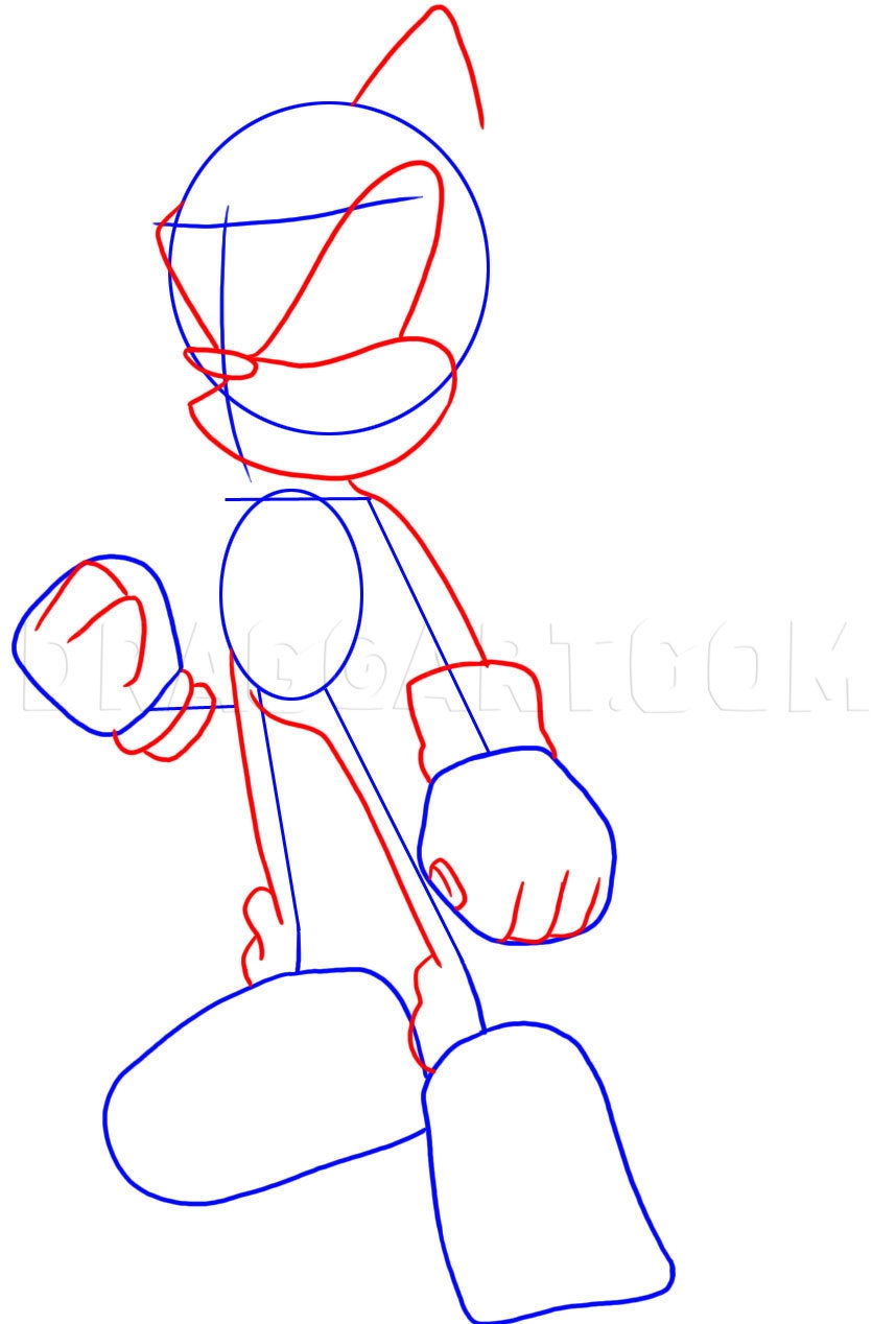 how to draw shadow the hedgehog