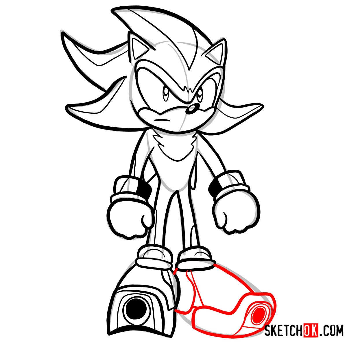 How To Draw Shadow The Hedgehog Sketchok Easy Drawing Guides