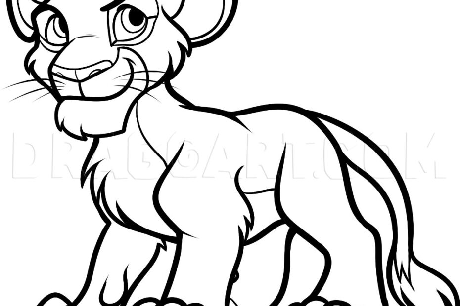 How To Draw Simba From The Lion King Drawing Step By Step By Dawn DragoArt