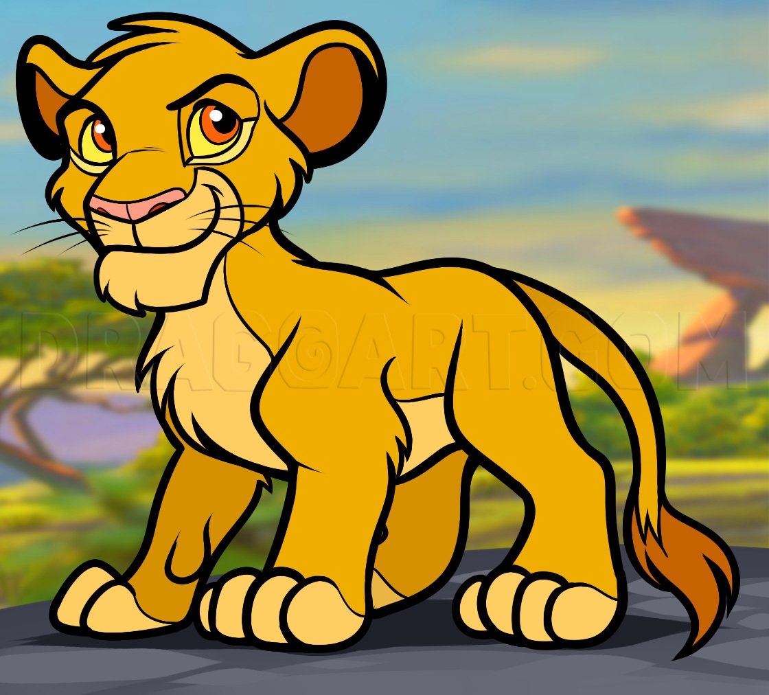 How To Draw Simba From The Lion King Drawing Step By Step By 