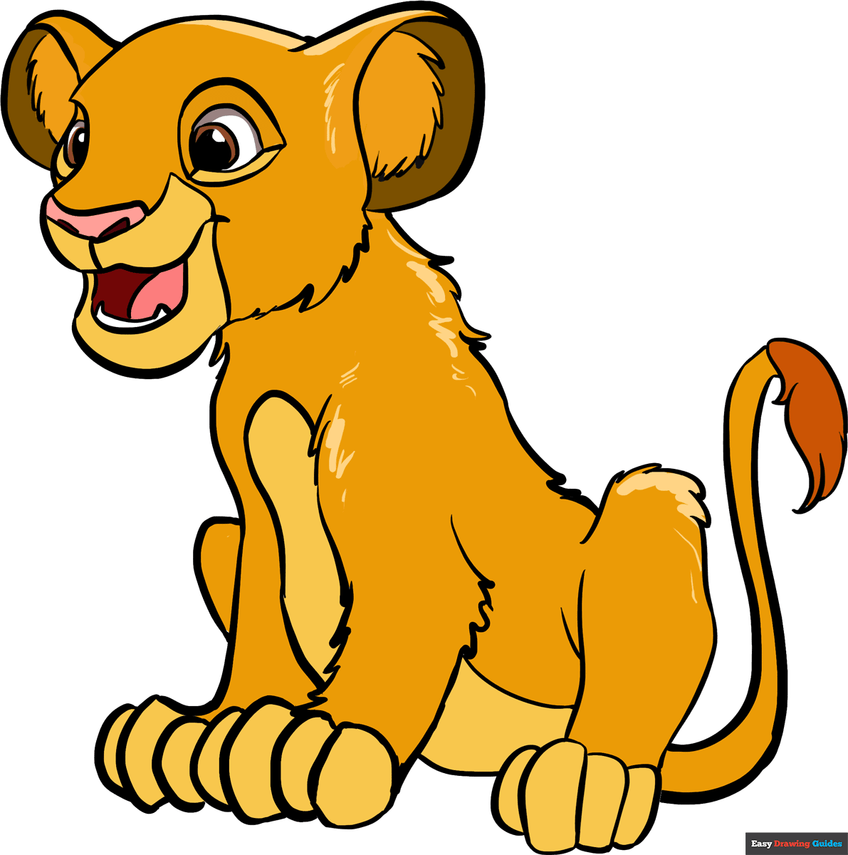 How To Draw Simba From The Lion King Really Easy Drawing Tutorial