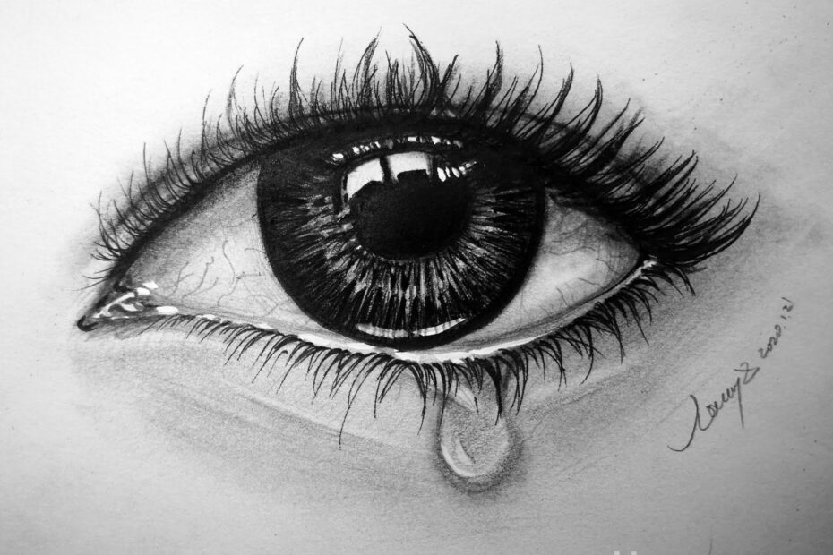 How To Draw Sketch Crying Eye Step By Step
