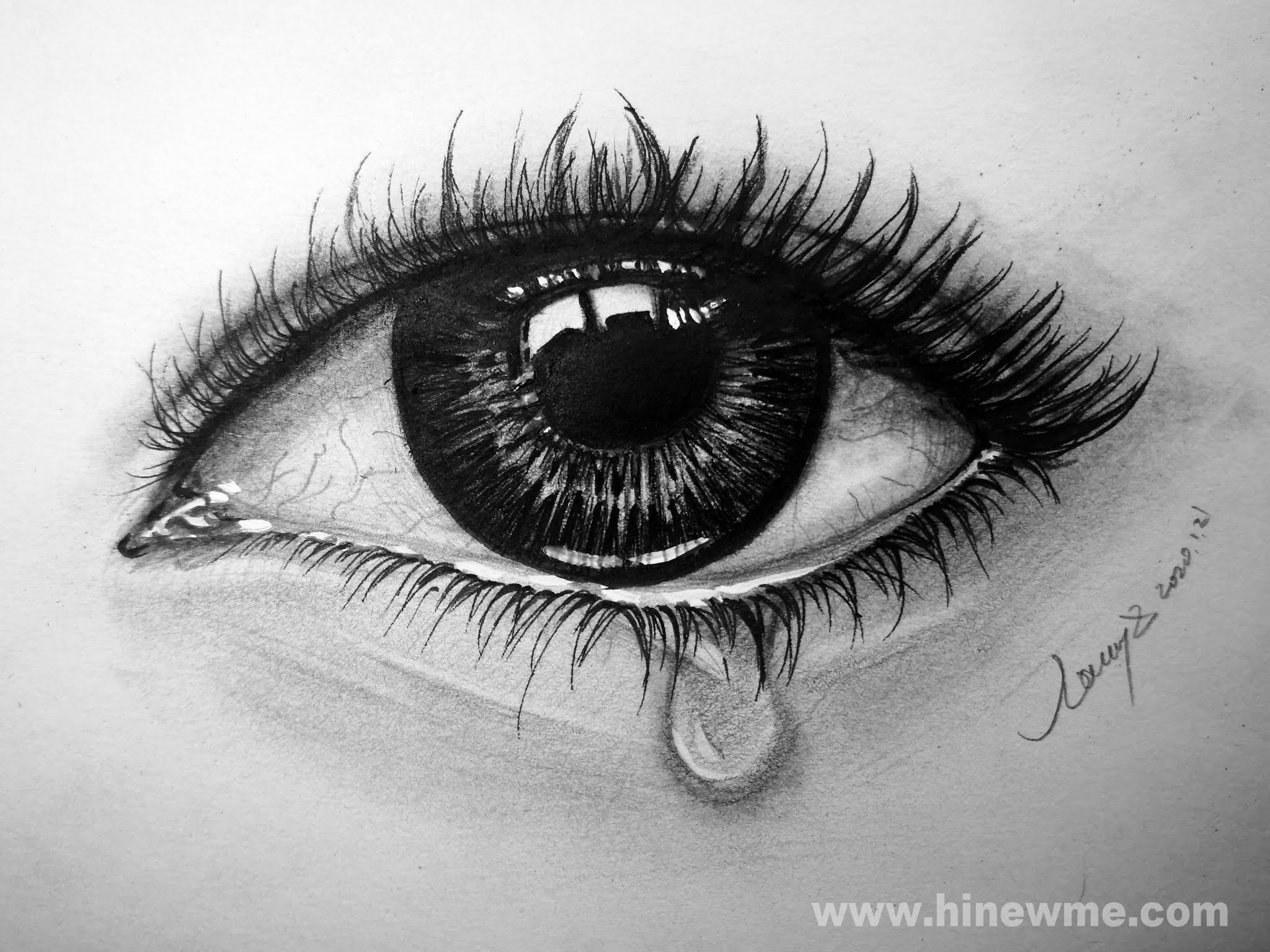 How To Draw Sketch Crying Eye Step By Step
