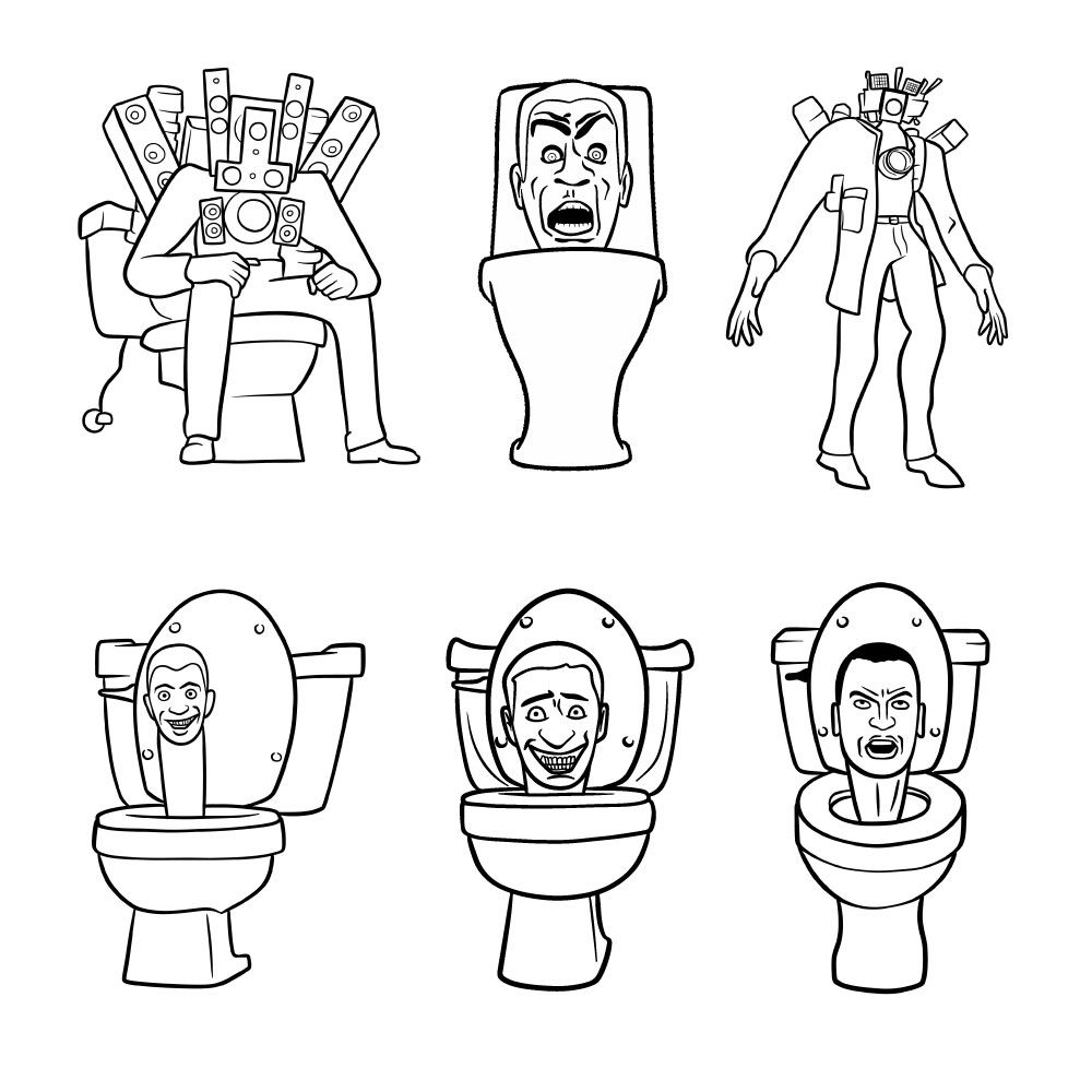How To Draw Skibidi Toilet 6 Detailed Drawing Guides In 1