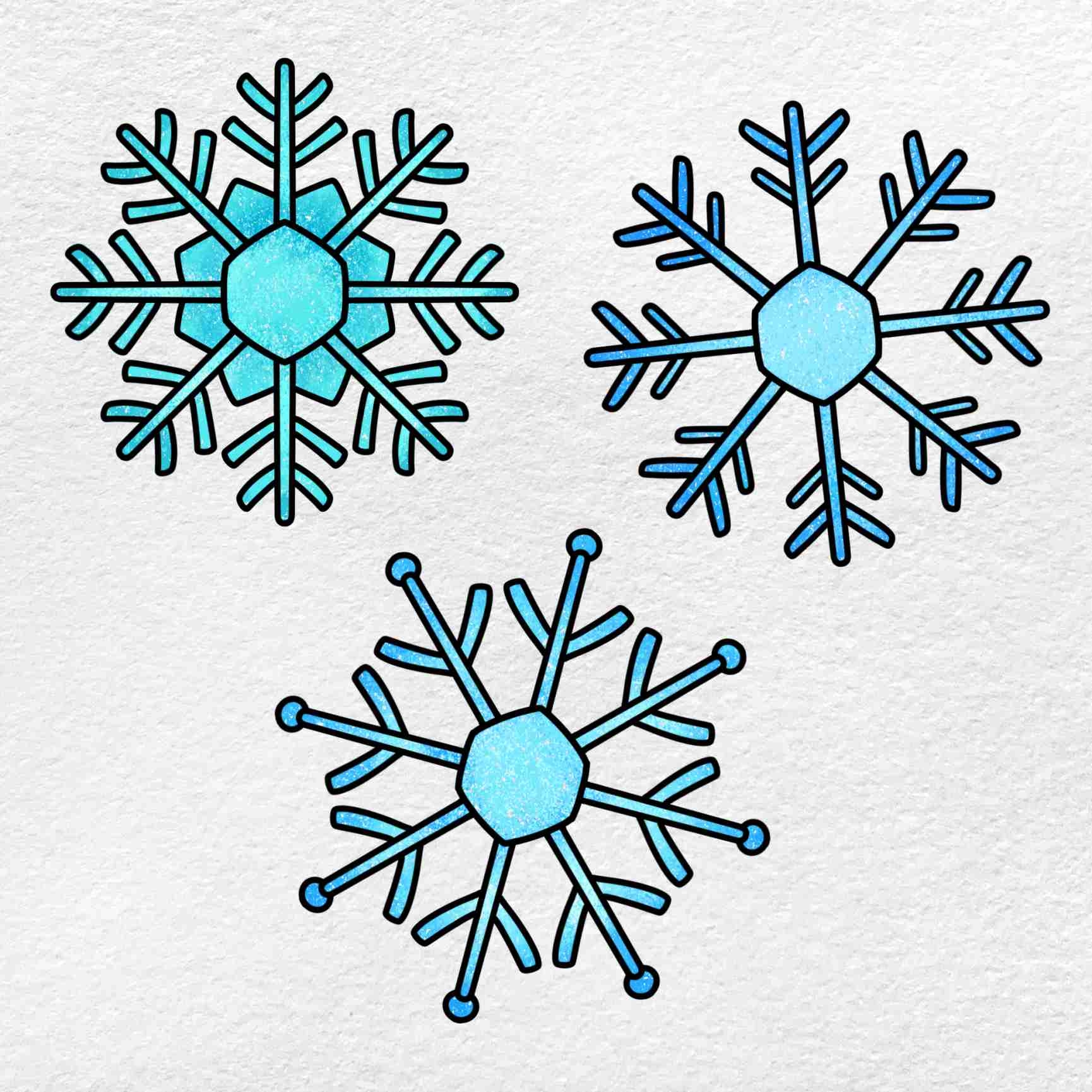 snowflake drawing easy