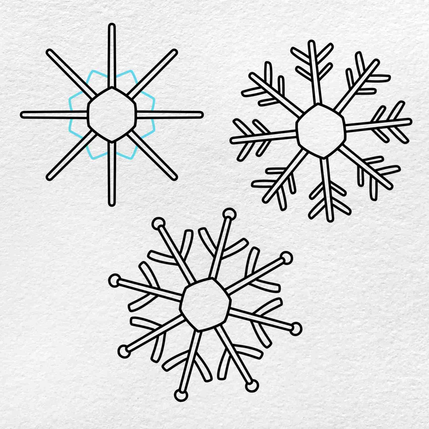 how to draw snowflakes