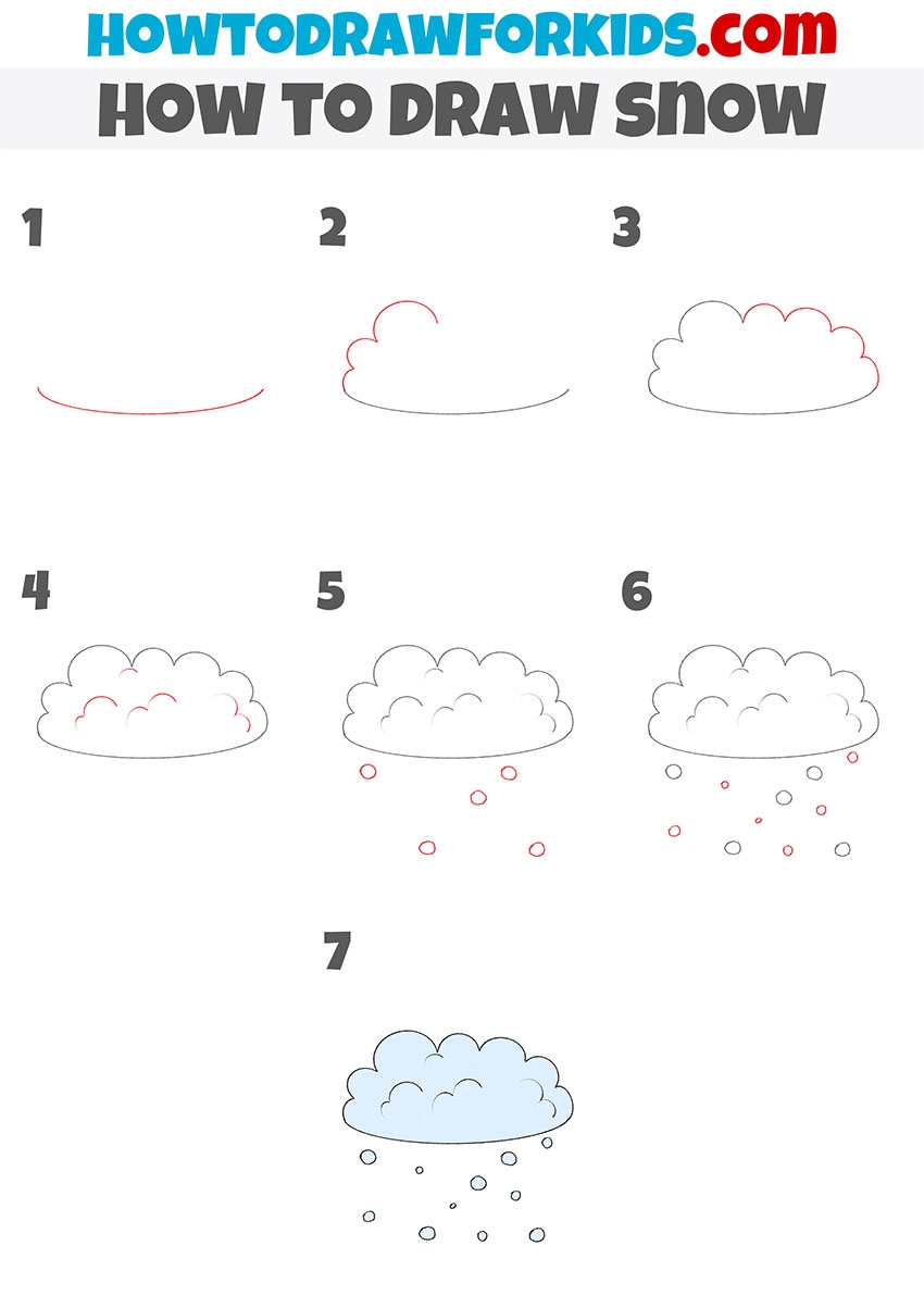 How To Draw Snow Easy Drawing Tutorial For Kids