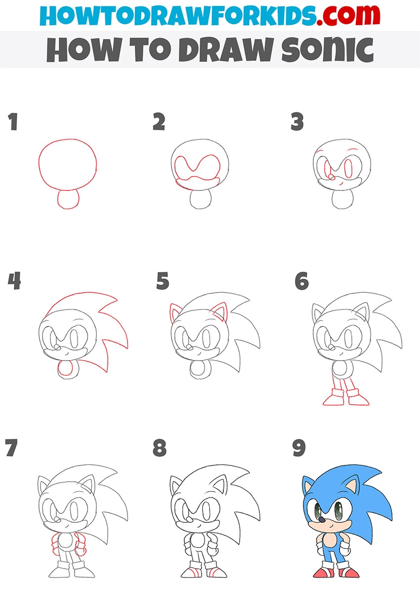 how to draw sonic the hedgehog