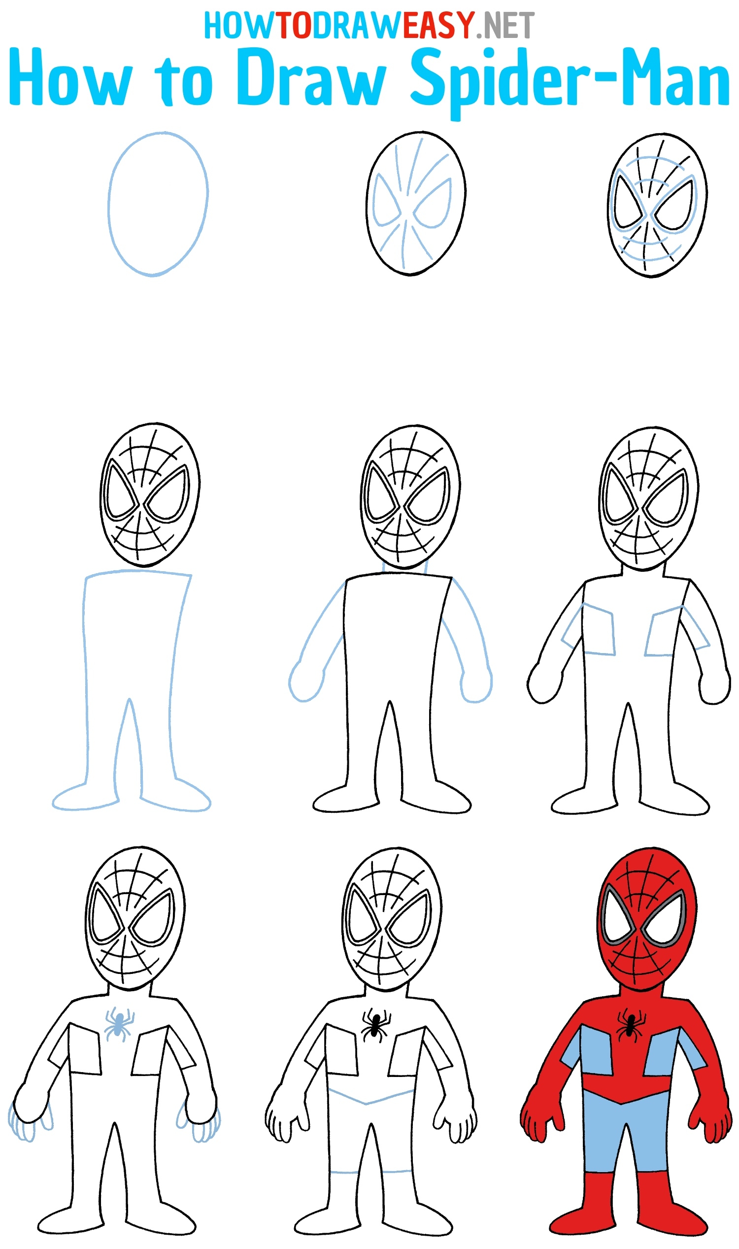How To Draw Spider Man Step By Step How To Draw Easy