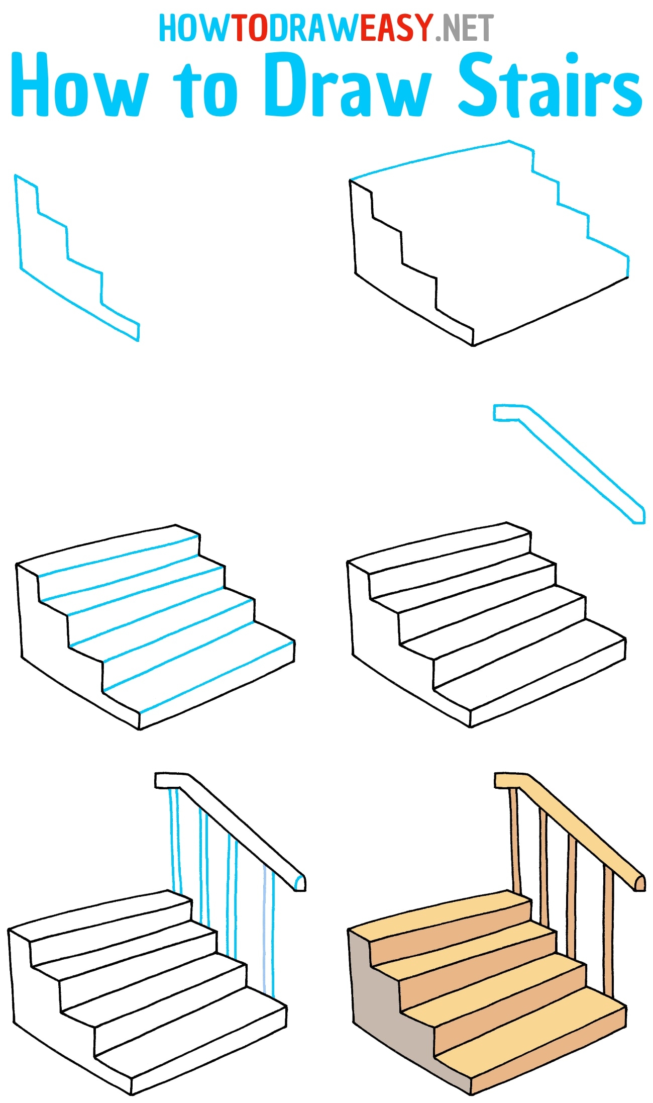 How To Draw Stairs How To Draw Easy