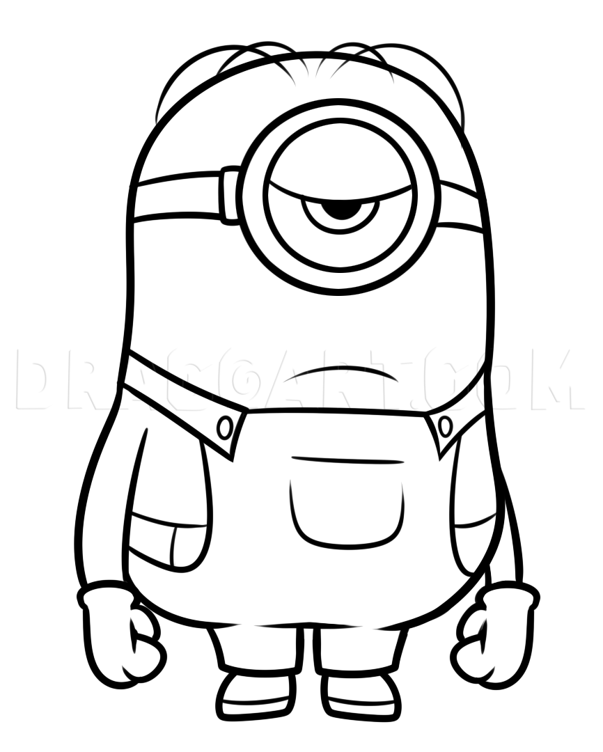 How To Draw Stuart From Minions Drawing Step By Step By Dawn DragoArt