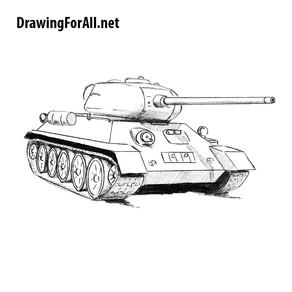 How To Draw Tank T 34