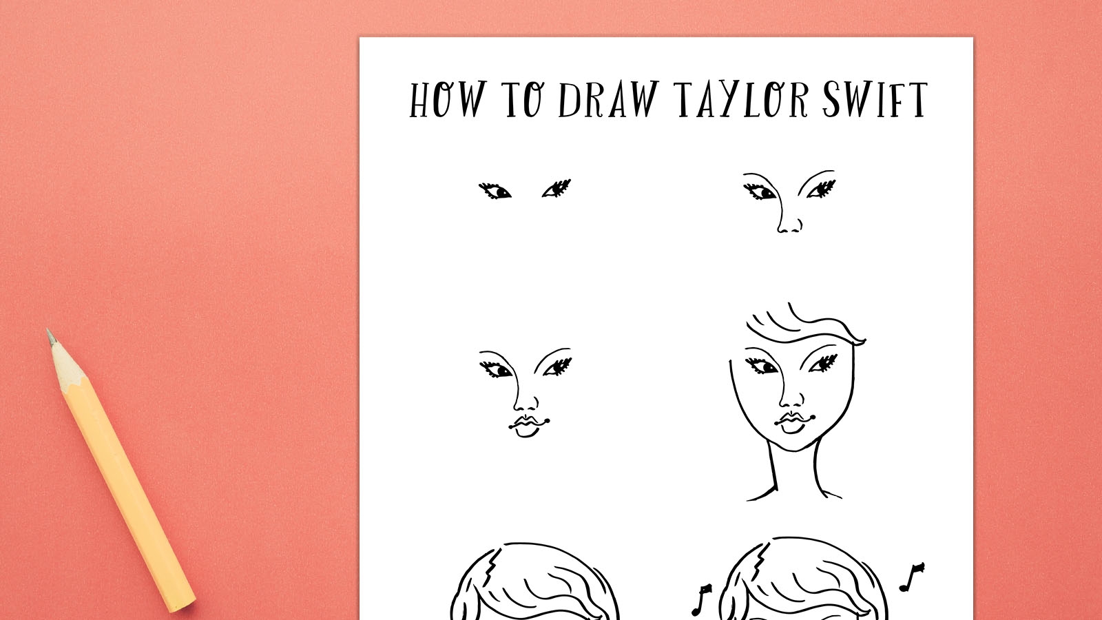 How To Draw Taylor Swift Free Printable Video 
