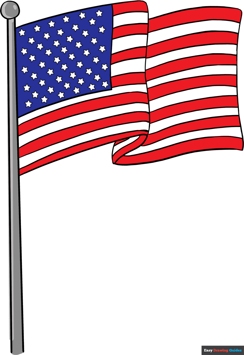 How To Draw The American Flag Really Easy Drawing Tutoria