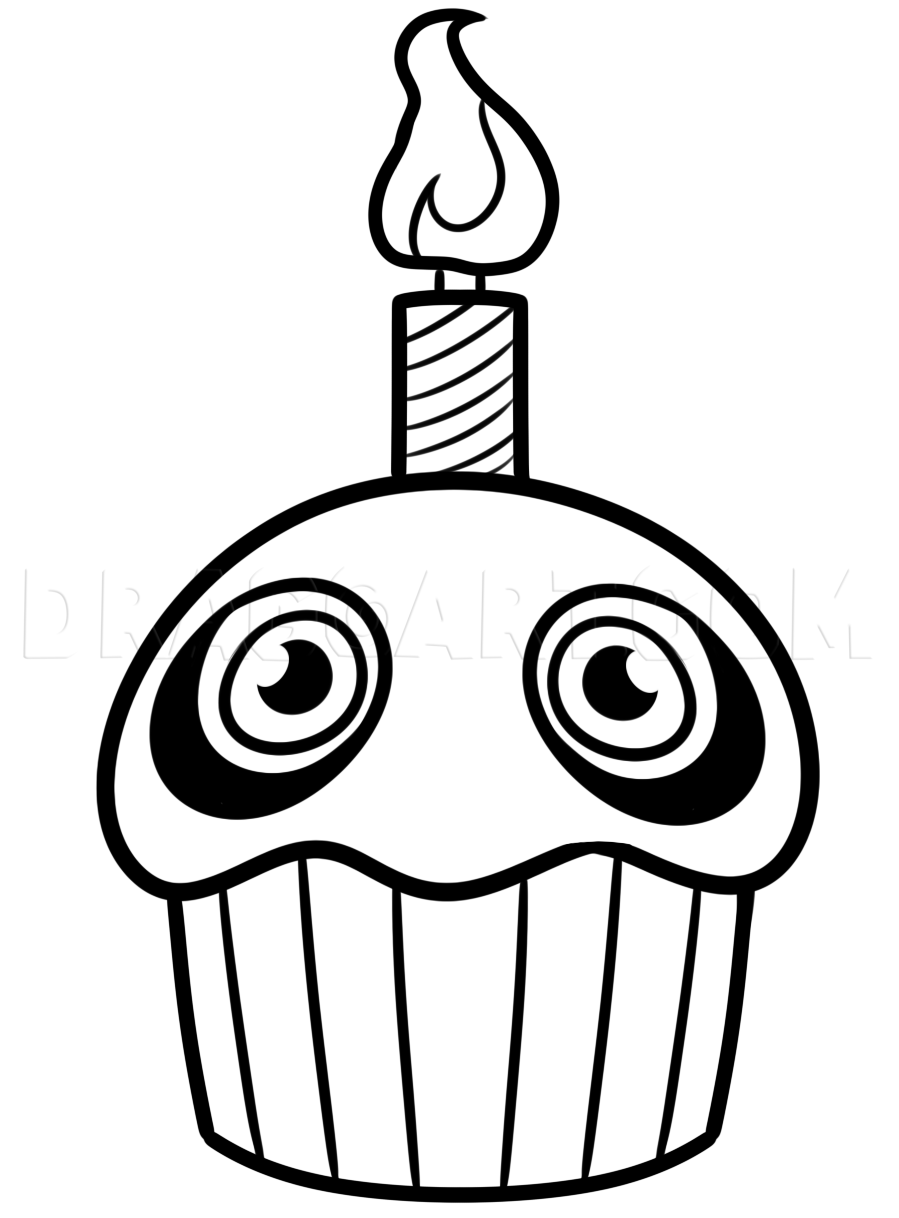 How To Draw The Five Nights At Freddys Cupcake Drawing Step By 
