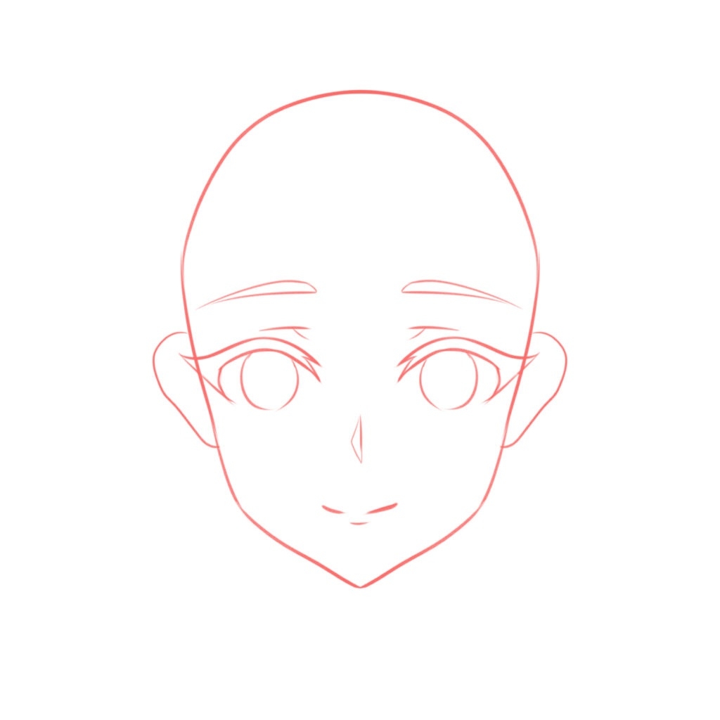 How To Draw The Head And Face Anime style Guideline Front View 