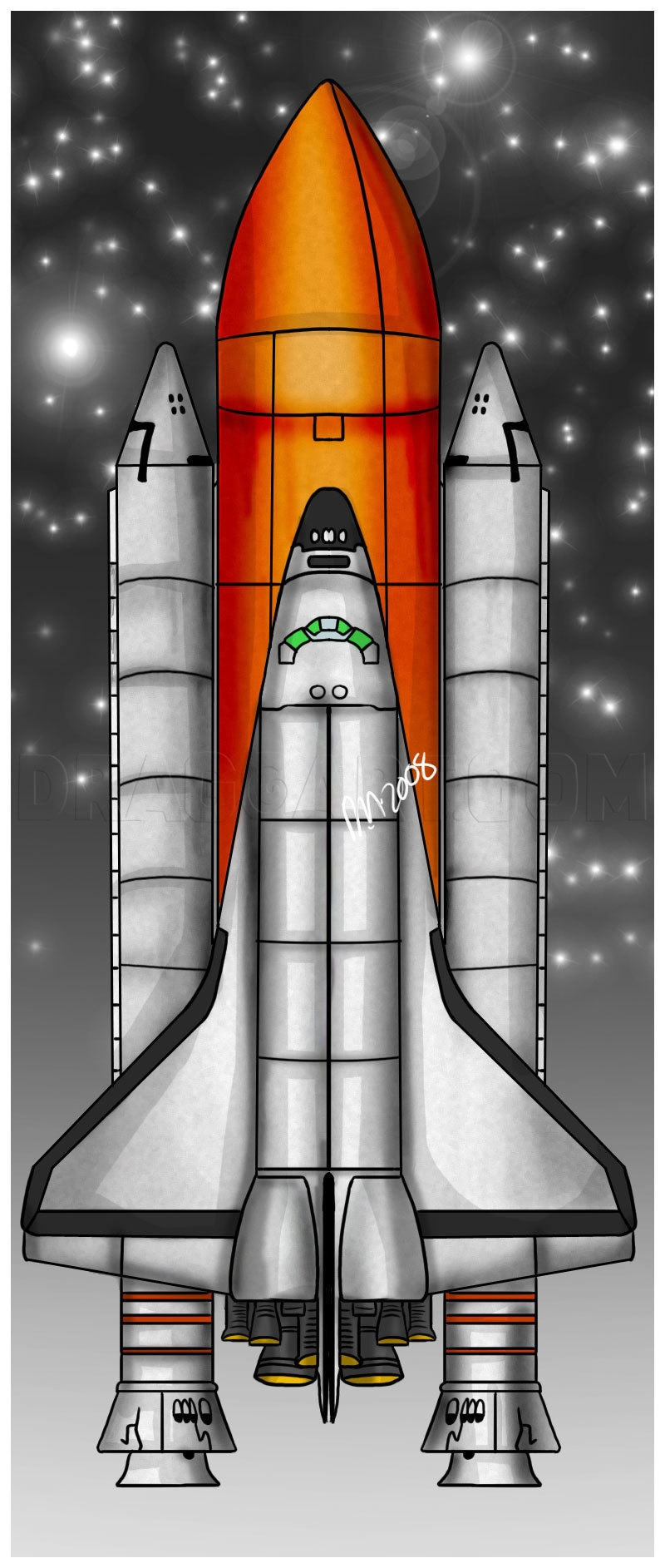 How To Draw The Nasa Space Shuttle Drawing Step By Step By Dawn 