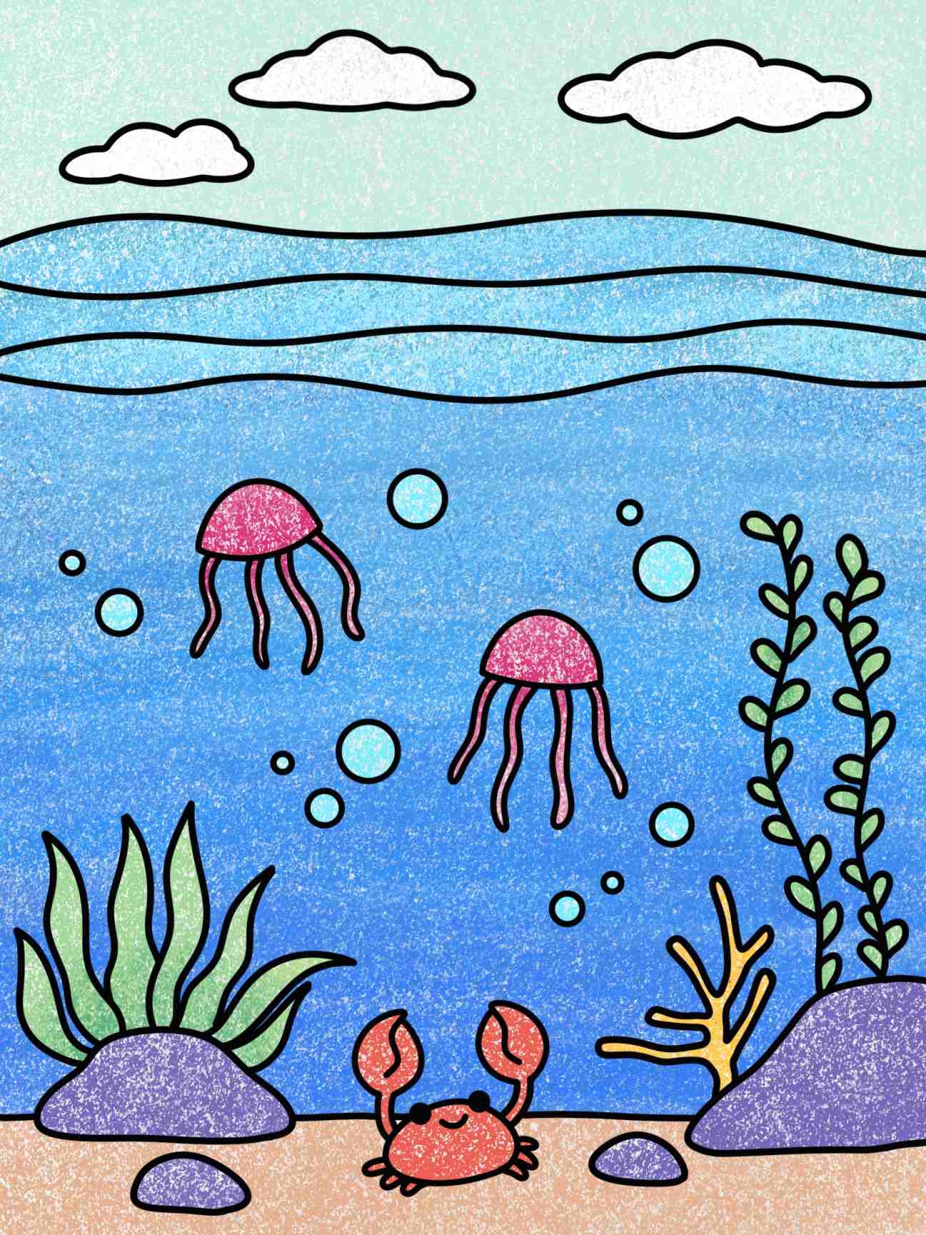 How To Draw The Sea HelloArtsy