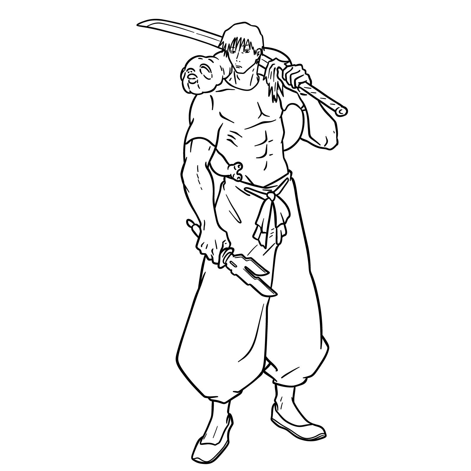 How To Draw Toji Fushiguro With His Weapons And Playful Cloud