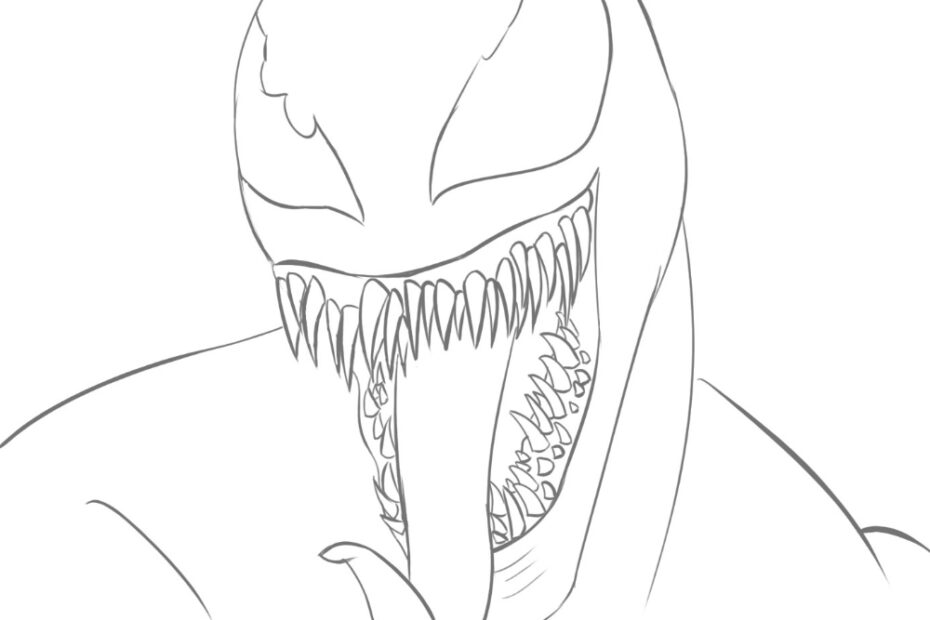 How To Draw Venom Face How To Draw Easy
