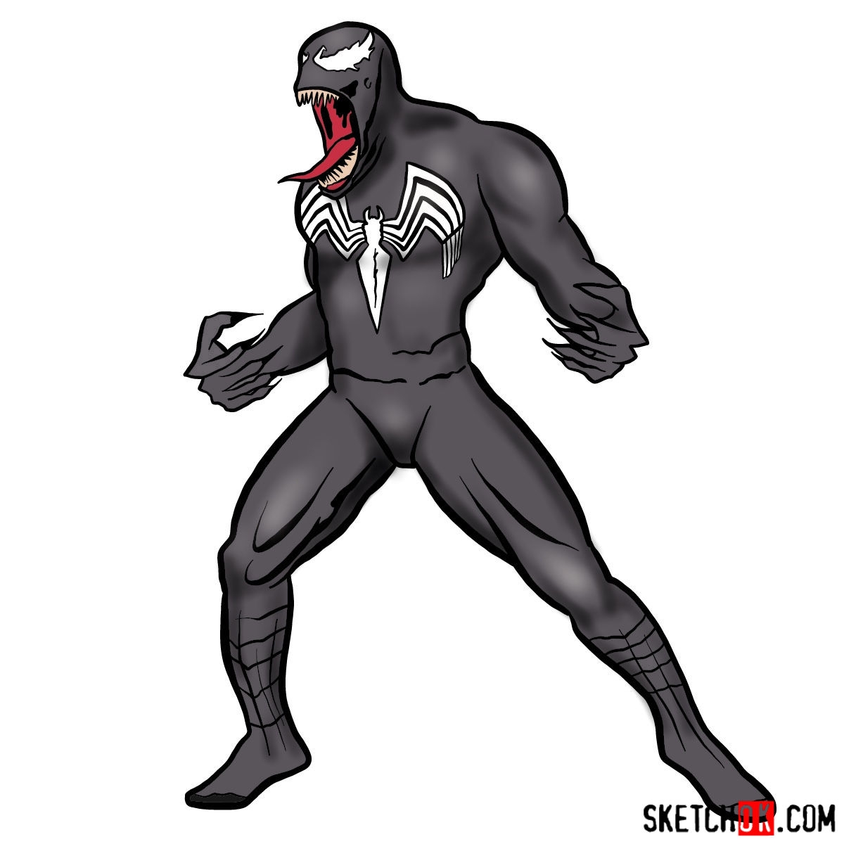 How To Draw Venom In Full Growth A Step by Step Guide