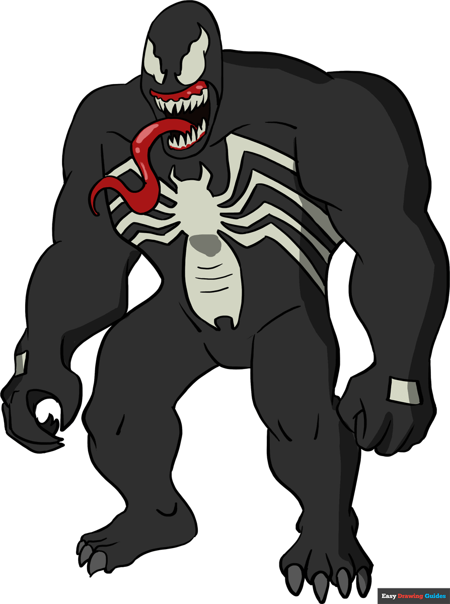 How To Draw Venom Really Easy Drawing Tutorial