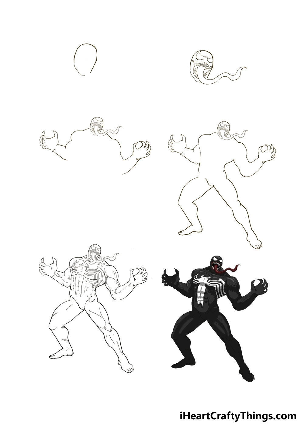 How To Draw Venom Step By Step 