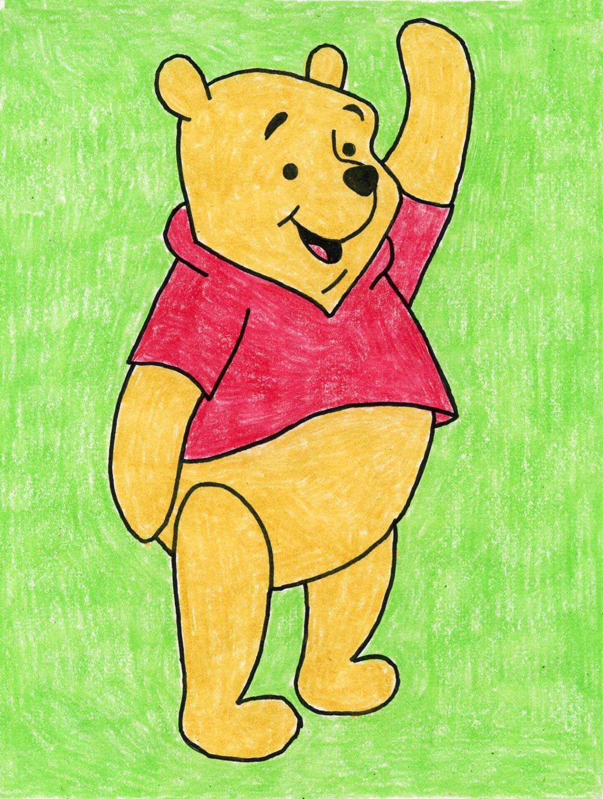 How To Draw Winnie The Pooh Step by Step Art Lesson For Kids