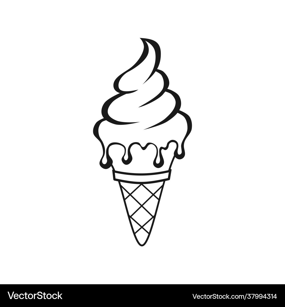 Ice Cream Outline Drawings Royalty Free Vector Image
