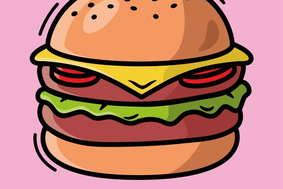 Illustration Of Burger Burger Meal Vector Burger Drawing By