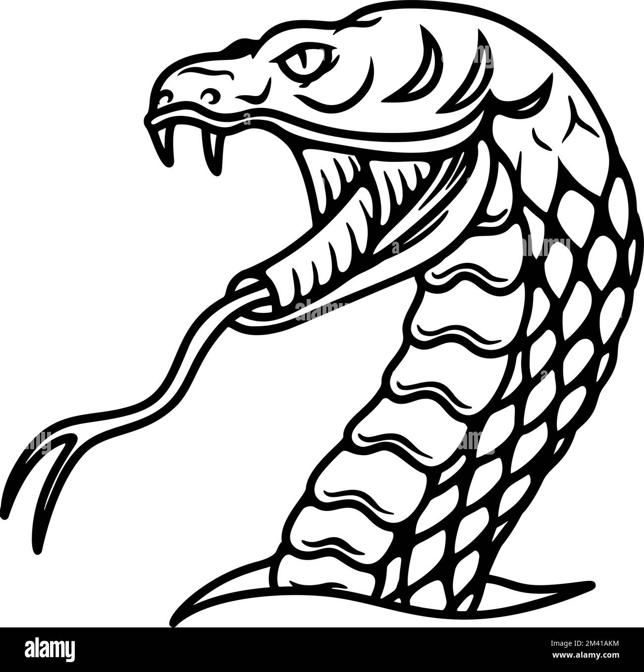 Illustration Of Snake Head In Engraving Style Design Element For Poster Card Banner Emblem Sign Vector Illustration Stock Vector Image U0026 Art Alamy