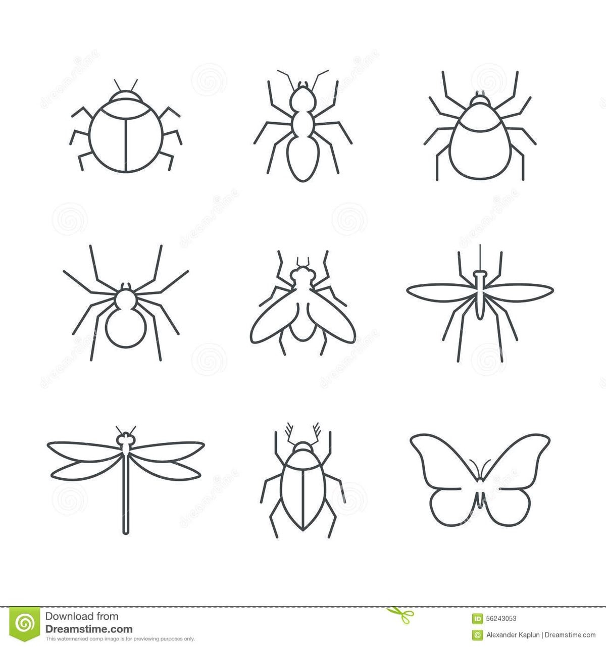 Insect Simple Vector Icon Set Stock Vector Illustration Of 