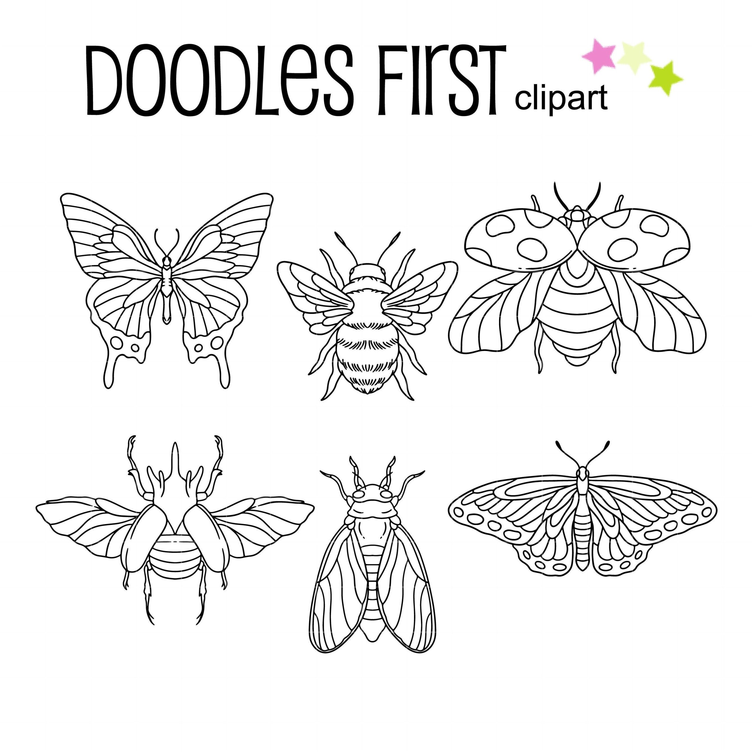 Insects Bug Outline Drawing Insect Family Outline Doodle Clip 