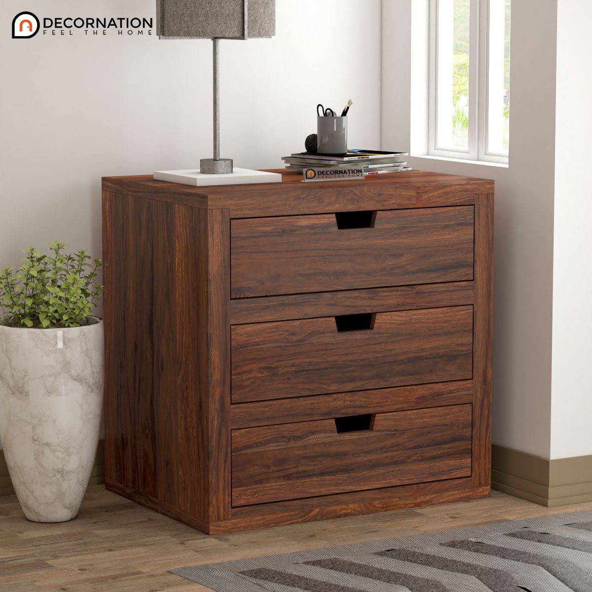 Jacey Wooden Drawer Storage Bedroom Chest Of Drawers Natural Finish Decornation