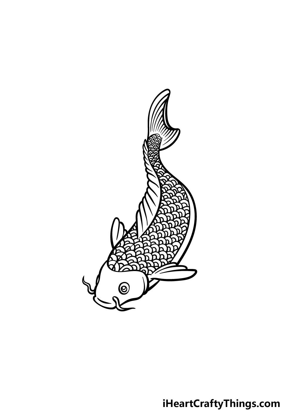 Japanese Koi Fish Drawing How To Draw Japanese Koi Fish Step By Step