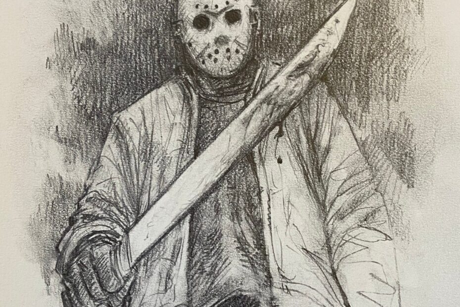 Jason Vorhees Friday The 13th Original Pencil Drawing Etsy