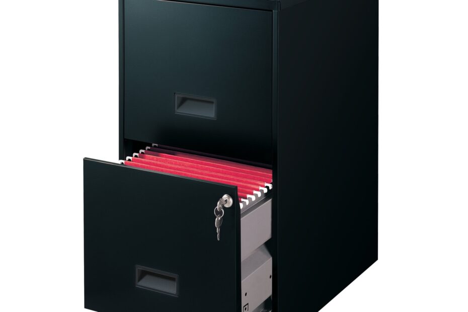 Kabinet File Vertikal Hitam Dengan 2 Laci U0026 Kedalaman 18 Inci