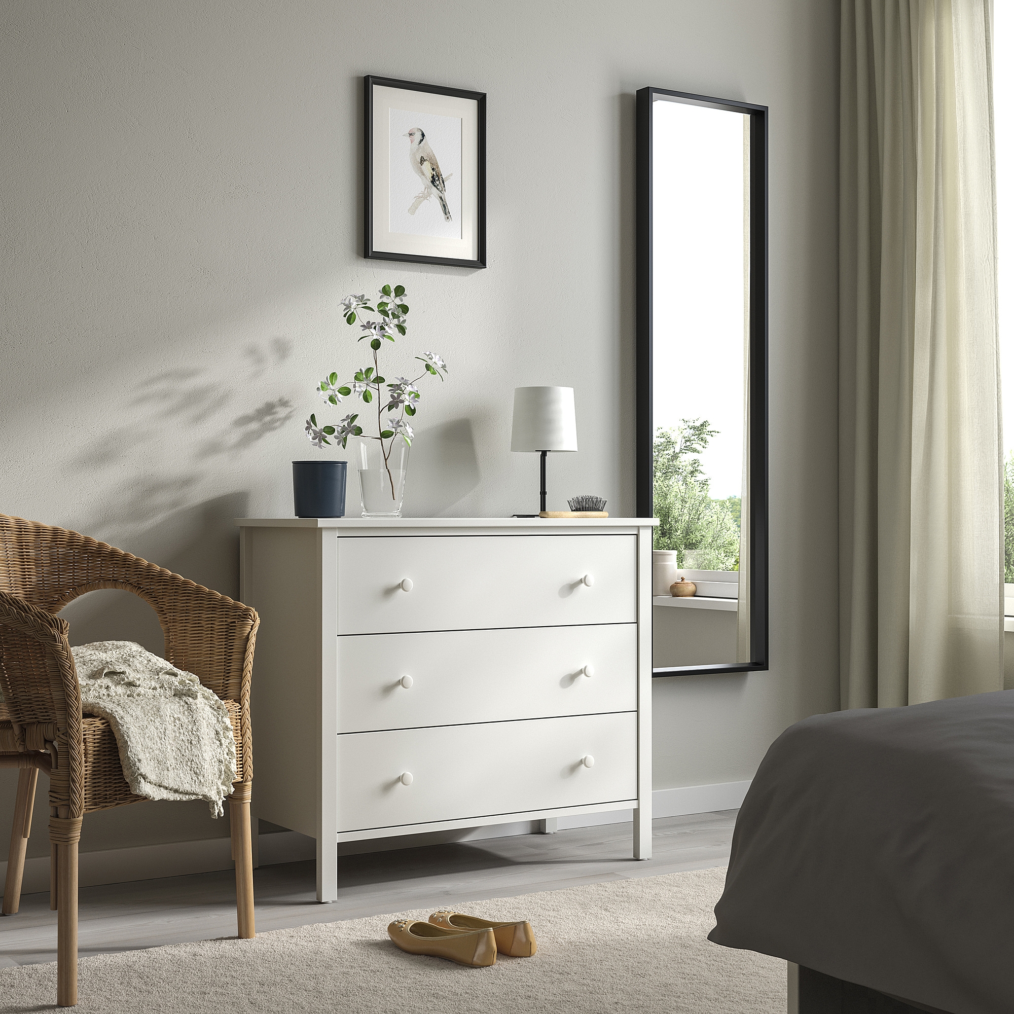KILBERGET Chest Of 3 Drawers White anchor unlock function 86x78 Cm IKEA Indonesia