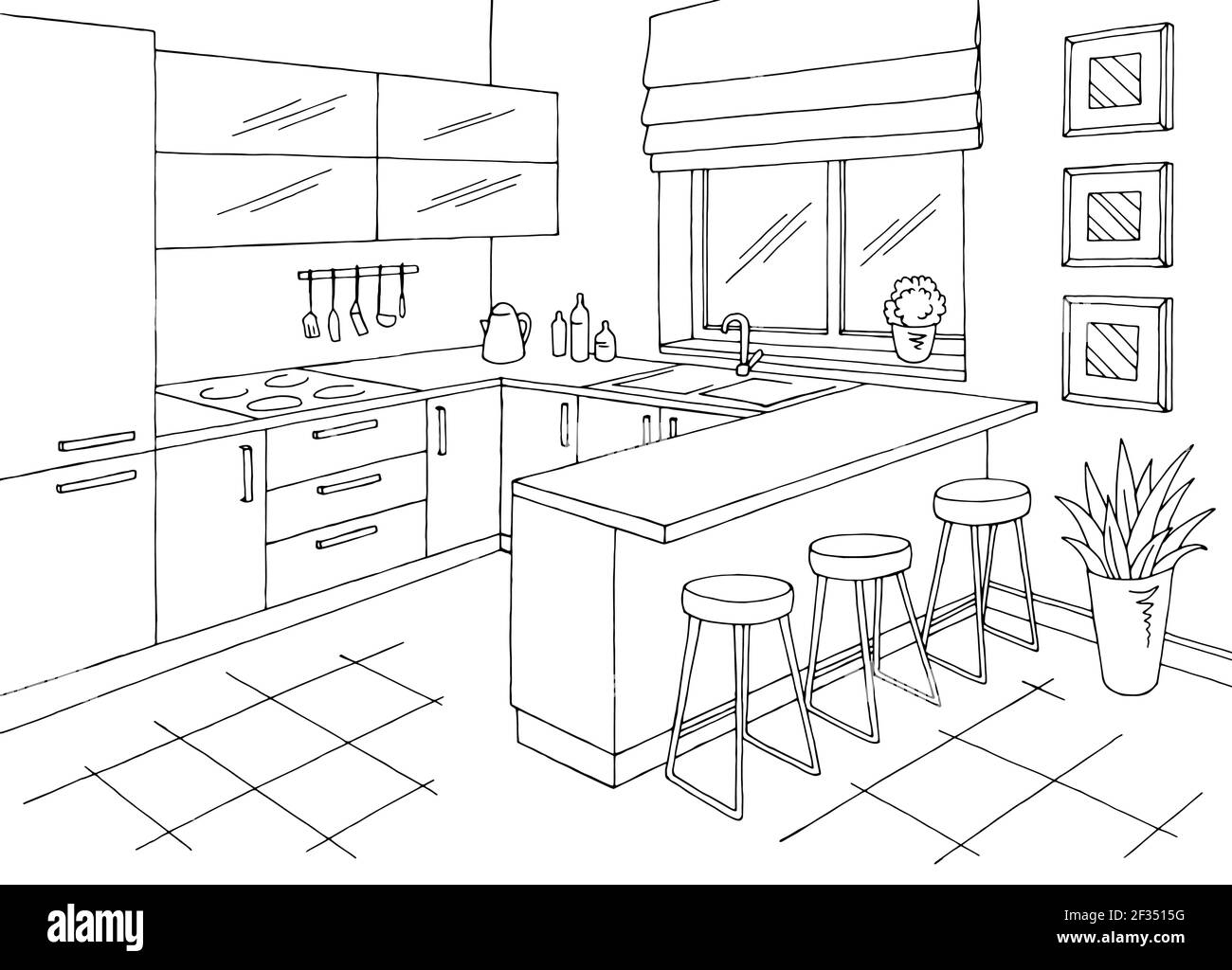 Kitchen Sketch Hi res Stock Photography And Images Alamy