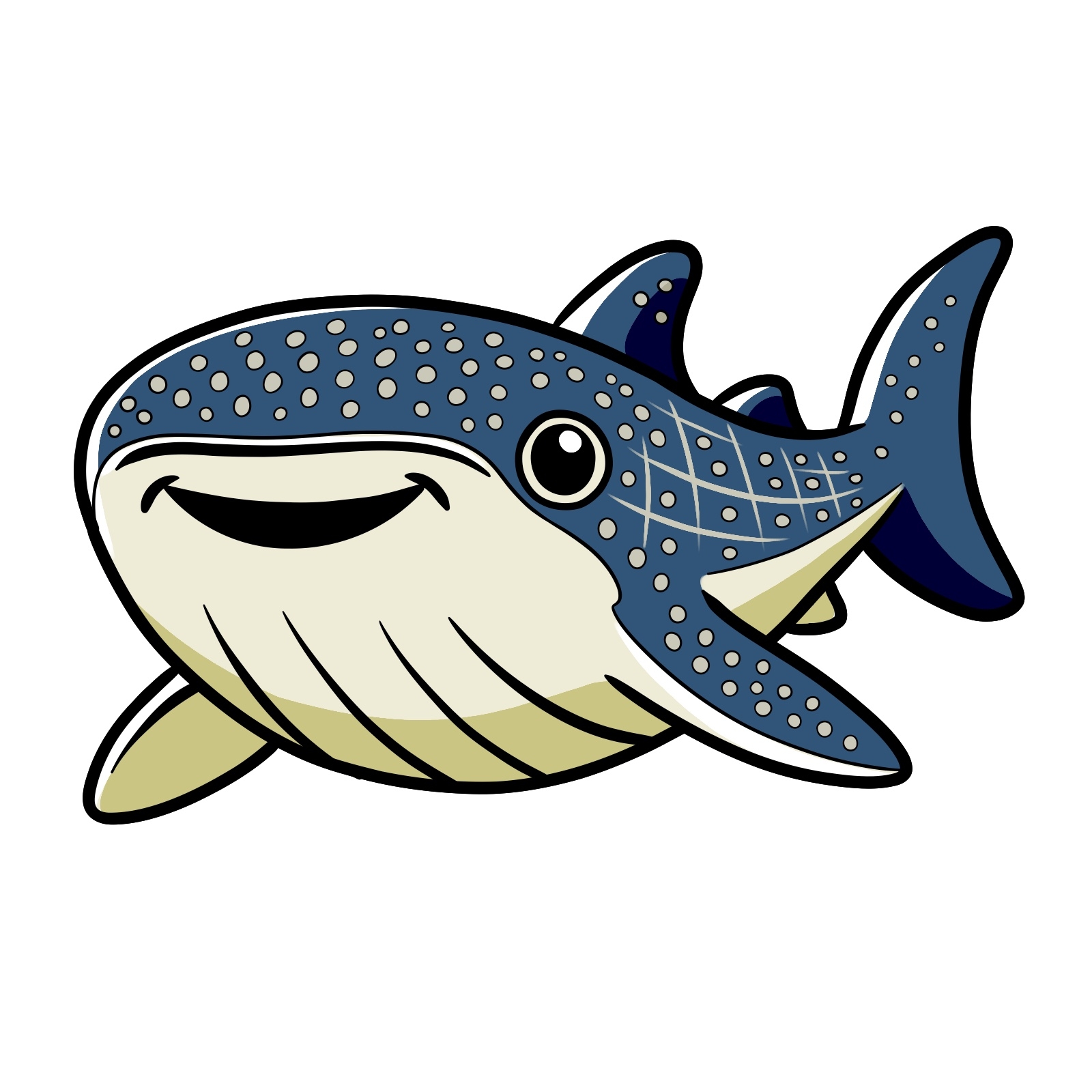 Learn How To Draw A Cute Cartoon Whale Shark With Simple Steps