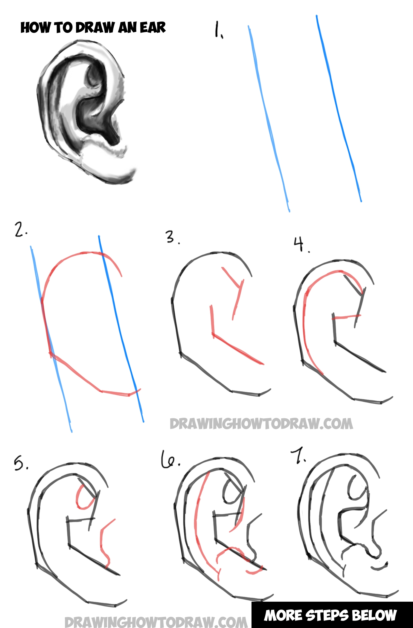 how draw ears
